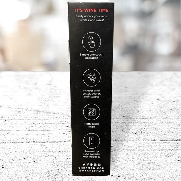 Chefman Electric Wine Opener Opens Bottles At Push Of Button Battery Operated - Picture 4 of 4